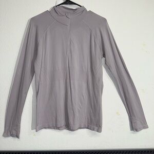 Athleta Momentum 1/2 Zip Long Sleeve Top Women's Large Gray Performance Pullover